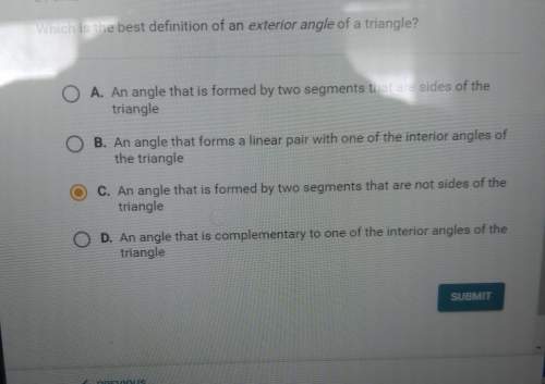 Which is the beat definition of an exterior angle of a triangle