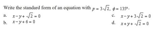 Write the standard form of an equation with (see picture below)