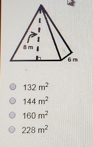 What is the total surface area of the square pyramid below? question above