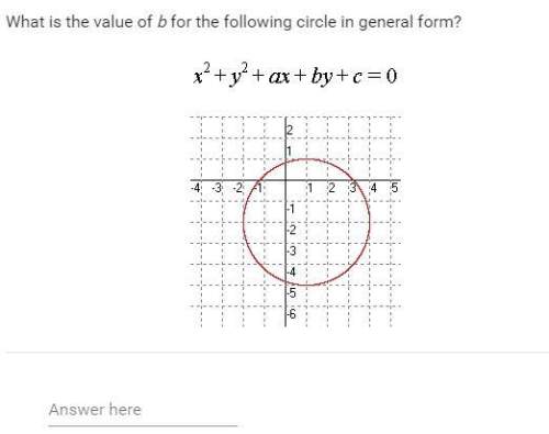 What is the value of b for the following circle in general form? x^2+y^2+ax+by+c=0