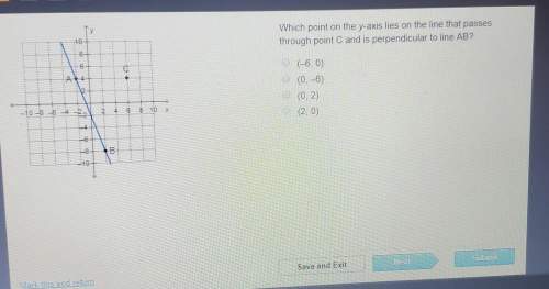 Which point on the y-axis lies on the line that passes through point c and is perpendicular to line