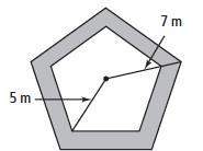 Find the area of the shaded region in the polygon below.