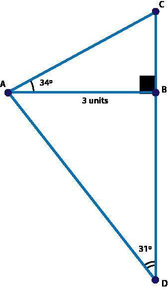 What is the length of segment bd? round your answer to the nearest hundredth. 1.8