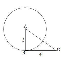 Find the length of ac if bc is tangent to circle a. a) 25 b) 5 c) 7 d) √7 e) none of the above