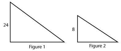 Figure 1 is dilated to get figure 2. what is the scale factor? enter your answer, as a fraction in