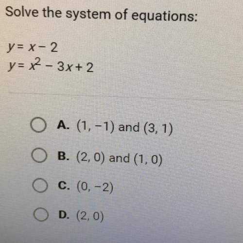 Solve the system of equations y=x-2 y=x^2-3x+2