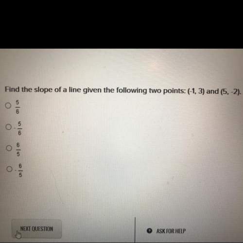 Find the slope of a line given the following two points