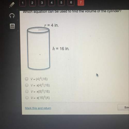 Which equation can be used to find the volumes of the cylinder?