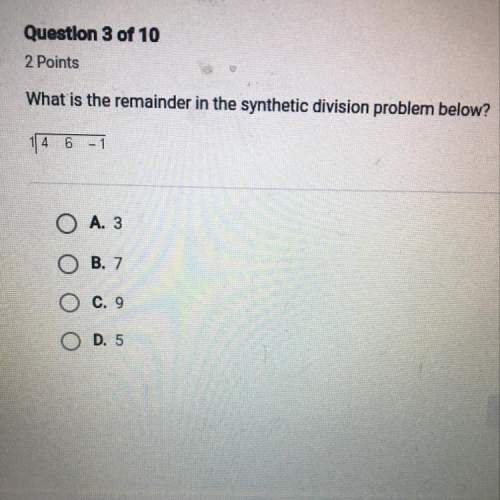 What is the remainder in the synthetic division problem below?