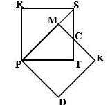 Given: prst square pmkd is a square pr = a, pd = a find the area of pmct.