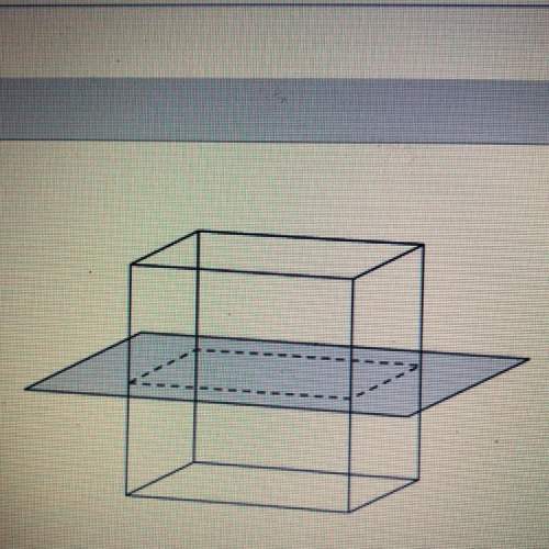 Aright rectangular prism is sliced parallel to its base as shown in the figure. what is the shape of