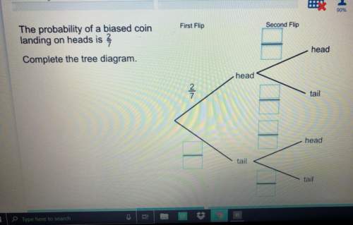 The probability of a biased coin landing on heads is 2/7 complete the tree diagram