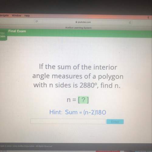 If the sum of the interior angle measures of a polygon with n sides is 2280 degrees, find n.