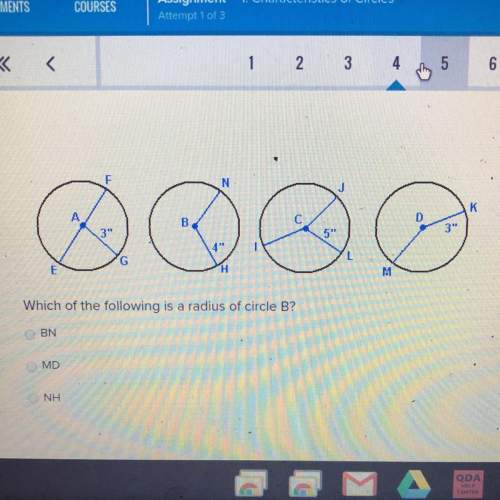 Which of the following is a radius of circle b? bn md nh