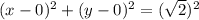 (x-0)^2+(y-0)^2=(\sqrt2)^2
