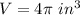 V=4\pi\ in^{3}