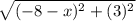 \sqrt{(-8-x)^2+(3)^2}