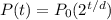 P(t)=P_0(2^{t/d})