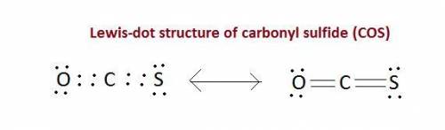 Carbonyl sulfide has the chemical formula cos. carbon has four valence electrons, and oxygen and sul