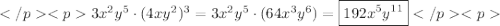 3x^2y^5\cdot(4xy^2)^3 = 3x^2y^5\cdot(64x^3y^6) = \boxed{192x^5y^{11}}