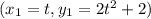 (x_1=t, y_1=2t^2+2)