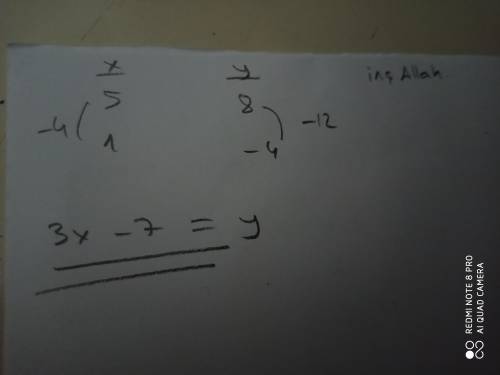 What is the equation of the line that passes through the points (5,8) and (1,-4)?