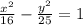 \frac{x^{2}}{16} - \frac{y^{2} }{25} = 1