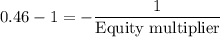 0.46-1=-\dfrac{1}{\text{Equity multiplier}}