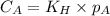 C_{A}=K_H\times p_{A}