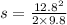 s=\frac{12.8^2}{2\times 9.8}
