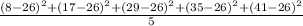 \frac{(8 - 26)^{2} + (17 - 26)^{2} + (29 - 26)^{2} + (35 - 26)^{2} + (41 - 26)^{2}}{5}