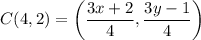 $C(4,2)=\left(\frac{3x+2}{4}, \frac{3y-1}{4}\right)
