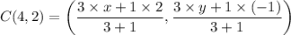$C(4,2)=\left(\frac{3 \times x+1 \times 2}{3+1}, \frac{3 \times y+1 \times (-1)}{3+1}\right)