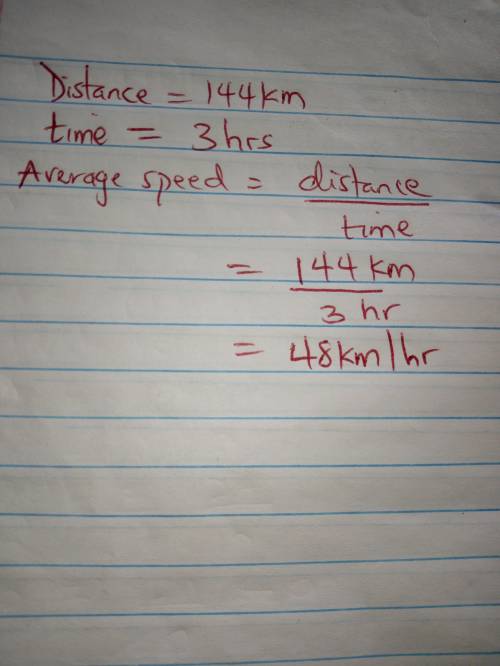 The distance between two cities is 144km; it takes me 3 hours to travel between these cities. What a
