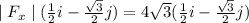\mid F_x\mid(\frac{1}{2}i-\frac{\sqrt 3}{2}j)=4\sqrt 3(\frac{1}{2}i-\frac{\sqrt 3}{2}j)