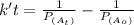 k't=\frac{1}{P_{(A_t)}}-\frac{1}{P_{(A_o)}}