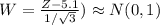 W = \frac{Z-5.1}{1/\sqrt{3}}) \approx N(0,1)