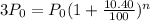 3P_0=P_0(1+\frac{10.40}{100})^n