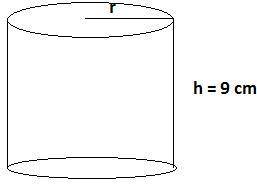 The volume of a cylinder is 225 cm and its height is 9 cm. What is the length of the cylinder's radi