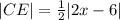 |CE|=\frac{1}{2}|2x-6|