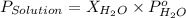 P_{Solution}=X_{H_2O}\times P^o_{H_2O}