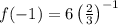 f(-1)=6\left(\frac{2}{3}\right)^{-1}