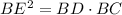 BE^2=BD \cdot BC