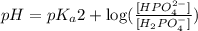 pH=pK_a2+\log(\frac{[HPO_4^{2-}]}{[H_2PO_4^-]})