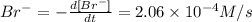 Br^-=-\frac{d[Br^-]}{dt}= 2.06\times 10^{-4} M/s
