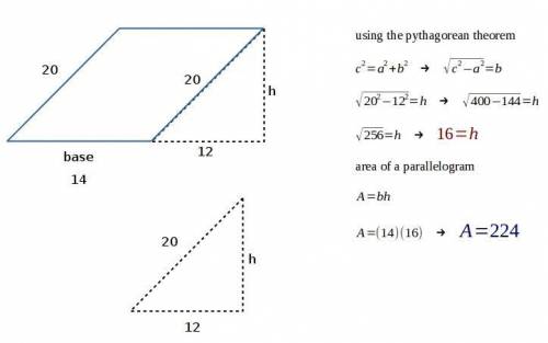 Find the area for the parallelogram
