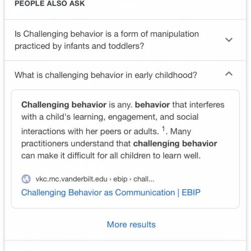 What is The definition of challenging behavior in children from birth to five is