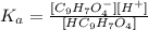 K_a=\frac{[C_9H_7O_4^-][H^+]}{[HC_9H_7O_4]}