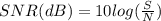 SNR (dB) = 10 log (\frac{S}{N})