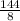 \frac{144}{8}